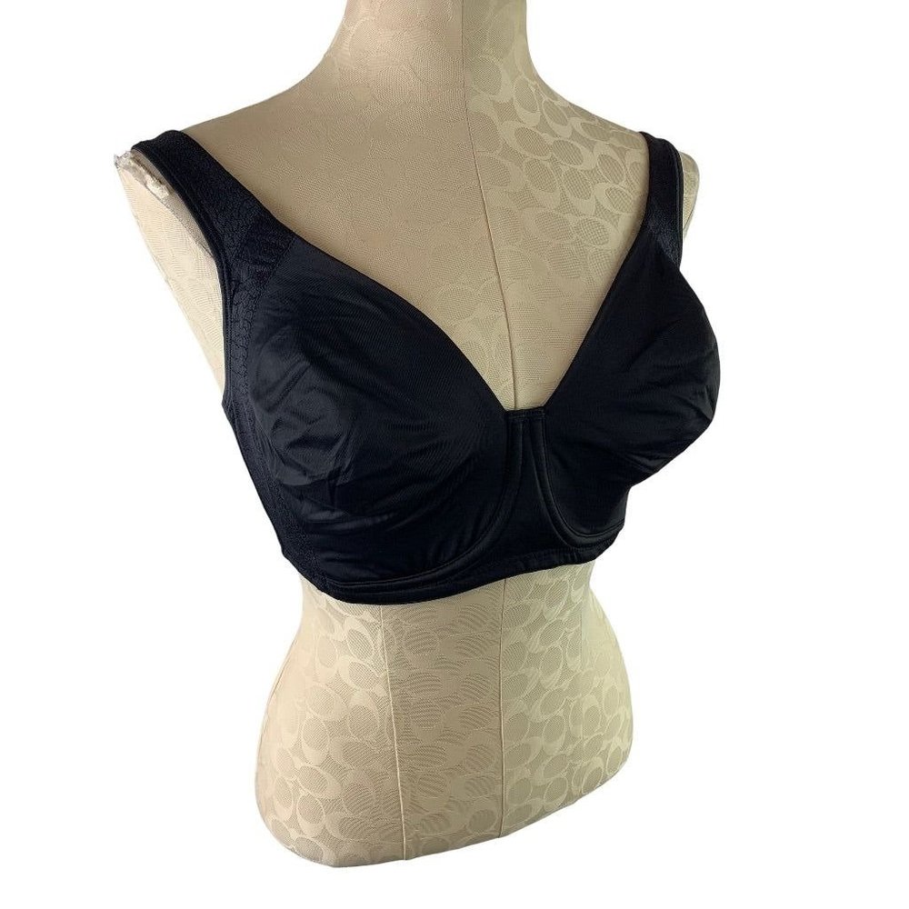 38D Playtex 18‎ Hour No Poke Underwire Bra Black Style 4698